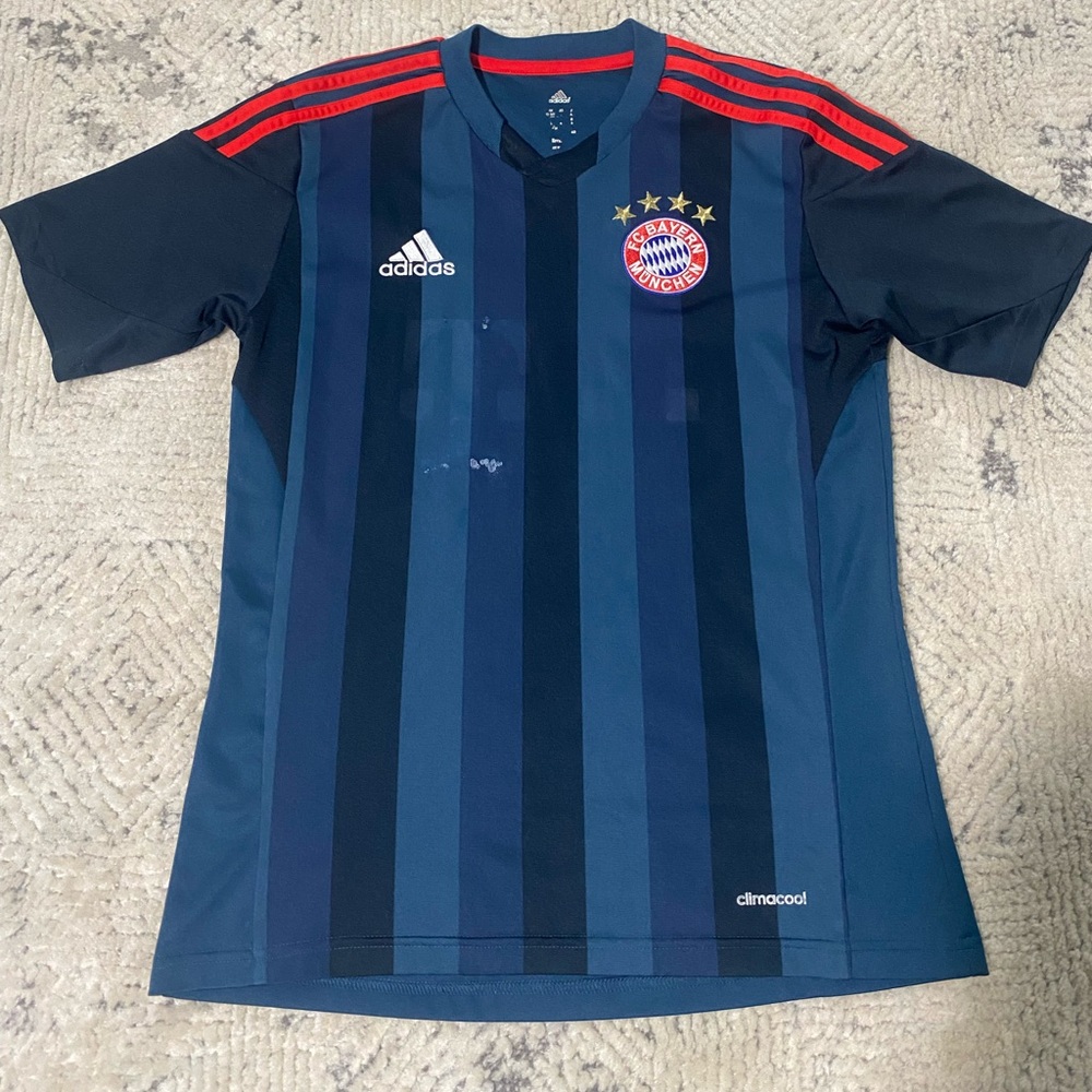 Adidas Bayern Munich 2013-2014 Third Jersey Kids Boys Sz L Football Soccer Blue